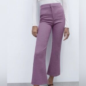 Zara Houndstooth Mini Flare Pants